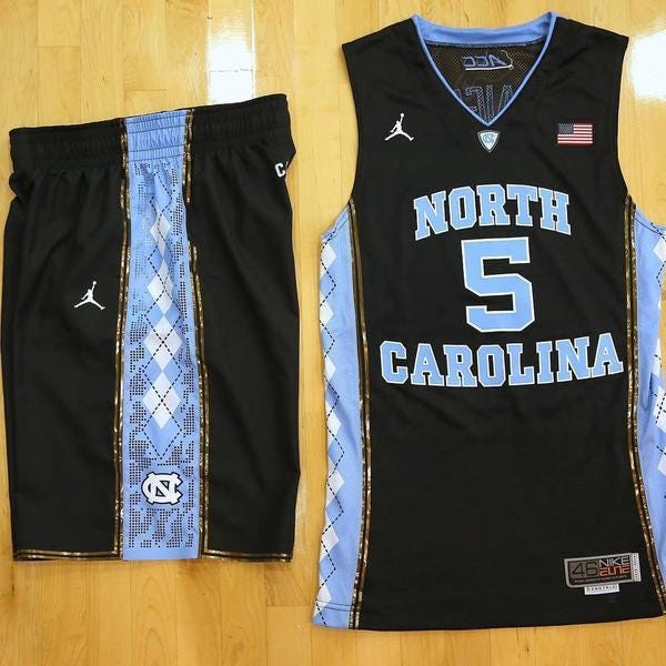 black unc jordan jersey